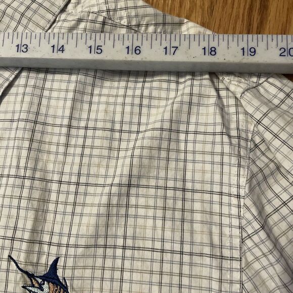 Guy Harvey Button Up Shirt Check Long Sleeve Blue Gray Black Men's Size Medium‎ - Picture 3 of 7